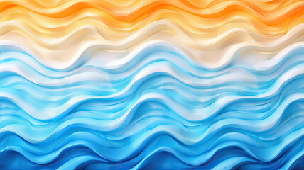 Fototapeta premium Abstract wavy pattern with vibrant orange and blue gradient tones
