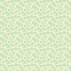 Soft mint-green seamless floral pattern with tiny silhouetted blossoms, perfect for spring textiles, baby decor, wrapping paper, and gentle decorative designs.