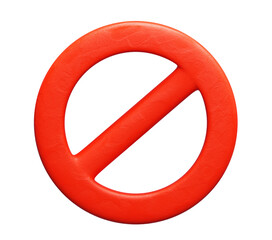 Prohibition Sign Human Organs 3d Icon Illustration
