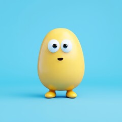 Fototapeta premium Sweet Cartoon Potato Chip Character Featuring Big Eyes