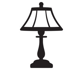 Obraz premium Lamp isolated on white background, Silhouette table lamp icon