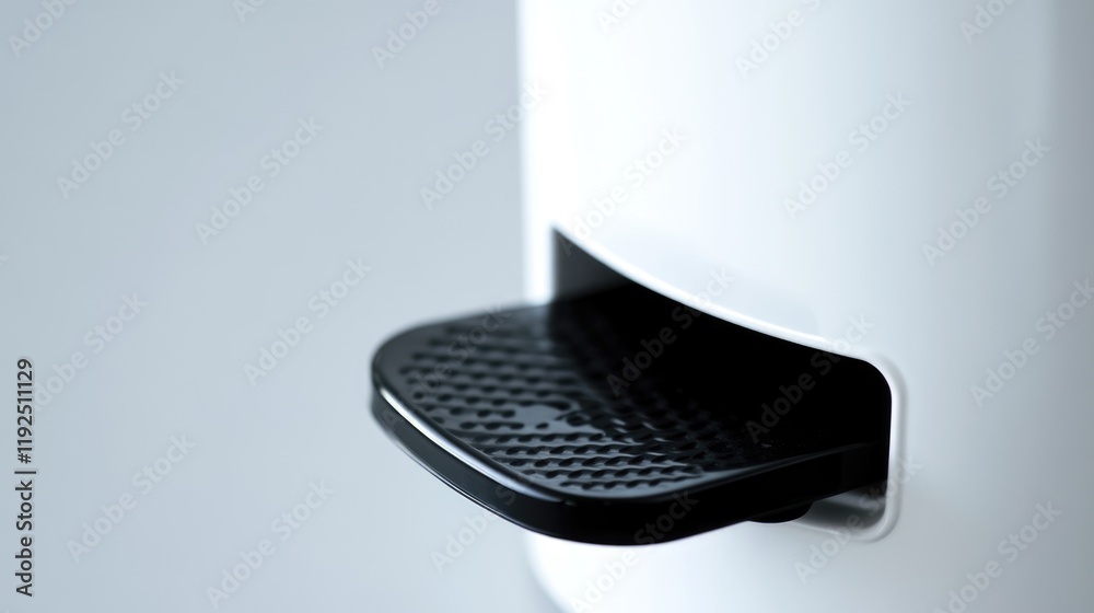 Poster Close up shot of a black and white object, suitable for use in designs where simplicity is key