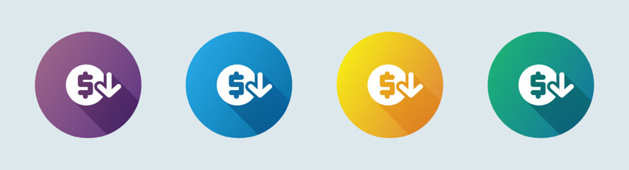 Inflation solid icon in flat design style. Economy crisis signs vector illustration.