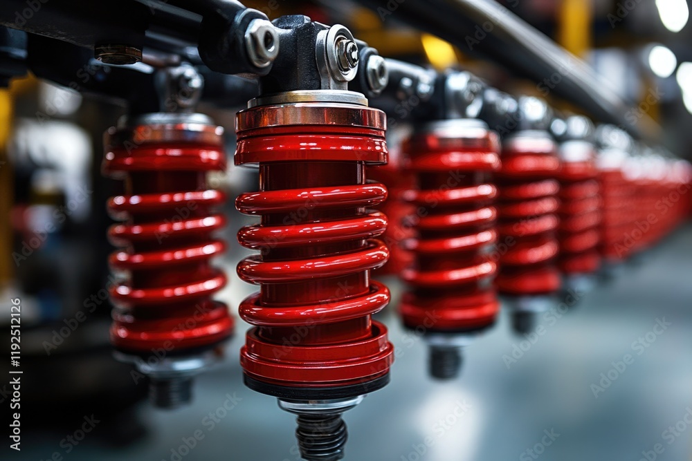 Aufkleber close-up view of a group of red electrical coils, commonly used in various applications