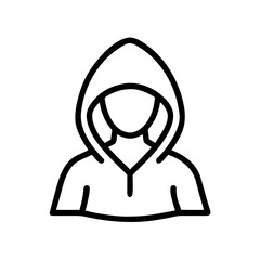 Man in a hoodie, minimalist icon representing urban style and anonymity.
