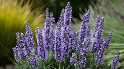 Obraz premium Lavender Blooms In A Garden Setting