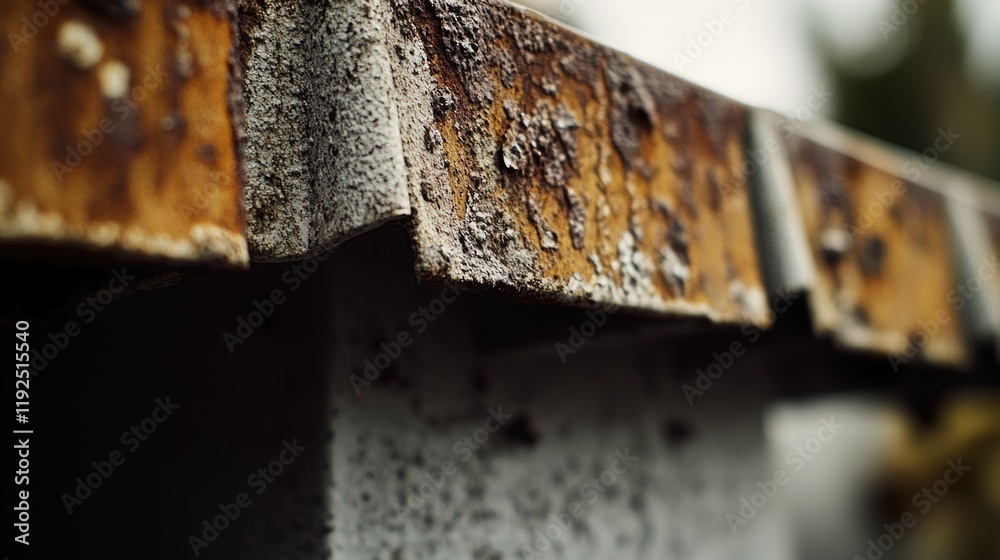 Fototapete a close-up view of a rusty metal structure with intricate details