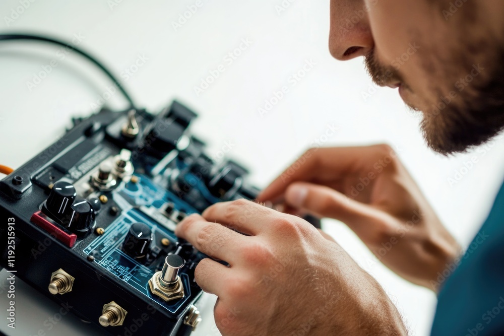 Poster close-up of hands assembling electronic components
