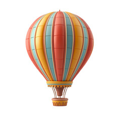 Obraz premium Colorful Hot Air Balloon Design Isolated on Transparent Background for Creative Projects