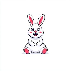 Obraz premium Charming cartoon bunny expressions against a white backdrop.