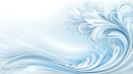 Abstract Blue Floral Swirls Design Background