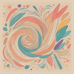 thick strokes with multicolored chalk on light beige paper, isolated and separate object