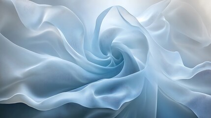 Obraz premium Swirling Light Blue Fabric Creates Abstract Design
