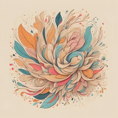 thick strokes with multicolored chalk on light beige paper, isolated and separate object