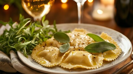 Gourmet Ravioli with Sage Butter Sauce