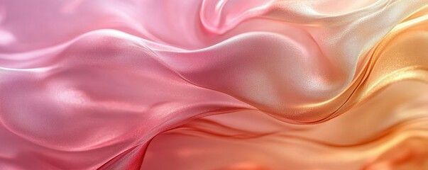 Fototapeta premium Abstract Background in Pink and Gold Colors with Smooth Flow, Generative AI