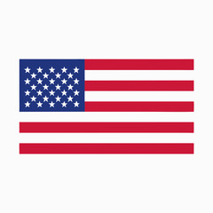 American flag on white background