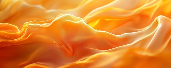 Obraz premium Bright Orange Yellow Fabric Concept Digital Background, Generative AI