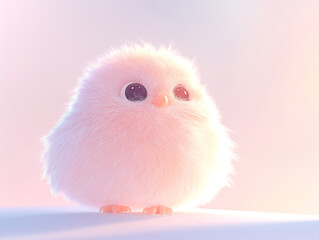 Fluffy Pink Bird