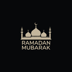 Traditional Ramadan Mubarak and Ramadan Kareem vector logo Concept design