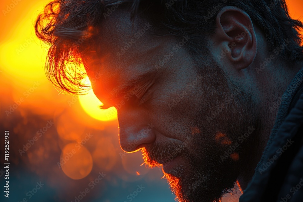 Poster a close-up portrait of a person with a beard