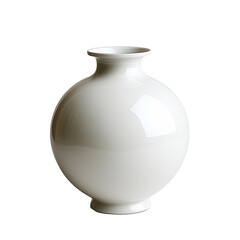 vintage white ceramic vase, isolated on a white background, traditional Korean porcelain, for Chuseok, Seollal element