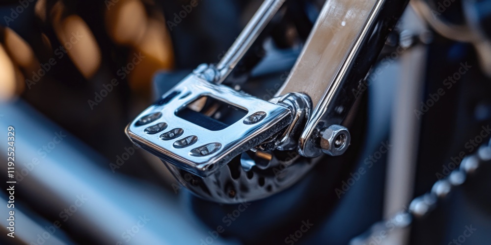 Poster A close-up shot of a bike chain with a cell phone attached, suitable for use in tech-related or outdoor-themed contexts