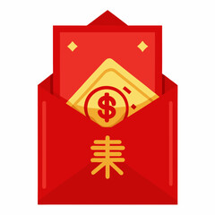 Red gift box vector on white background