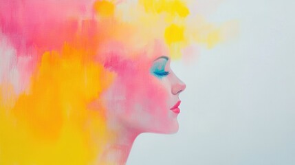 A soft, abstract background featuring vibrant pink and yellow smoke against a light gray backdrop.