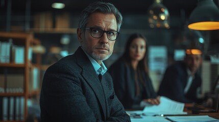 Business meeting focused on strategy development corporate office photography indoor close-up professionalism and collaboration