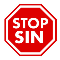 No sin, prohibitory sign. Flat vector illustration isolated on white background.
