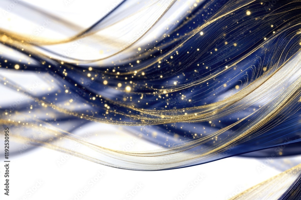 Poster a detailed view of a blue and gold pattern on a surface
