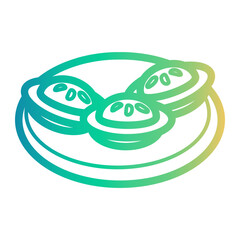 pancake Line Gradient Icon