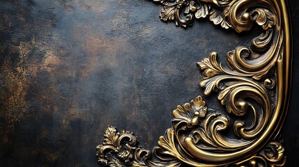 Ornate Gold Accents on Dark Background