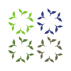 BOTANICAL BIO ECO NATURAL PRODUCT SIGN SYMBOL LOGO VECTOR ISOLATED ON WHITE