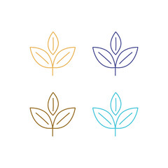 BOTANICAL BIO ECO NATURAL PRODUCT SIGN SYMBOL LOGO VECTOR ISOLATED ON WHITE