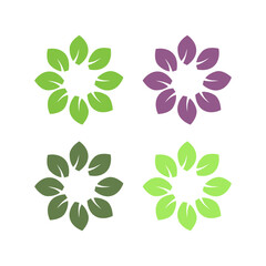 BOTANICAL BIO ECO NATURAL PRODUCT SIGN SYMBOL LOGO VECTOR ISOLATED ON WHITE