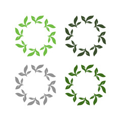 BOTANICAL BIO ECO NATURAL PRODUCT SIGN SYMBOL LOGO VECTOR ISOLATED ON WHITE