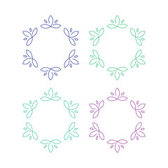 BOTANICAL BIO ECO NATURAL PRODUCT SIGN SYMBOL LOGO VECTOR ISOLATED ON WHITE