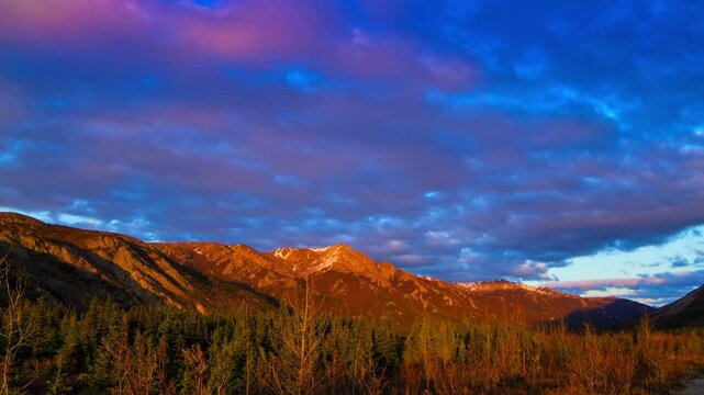 Lockdown Time Lapse Shot Of Dramatic Clouds Moving Over Mountains From Day To Night - Durango, Colorado
