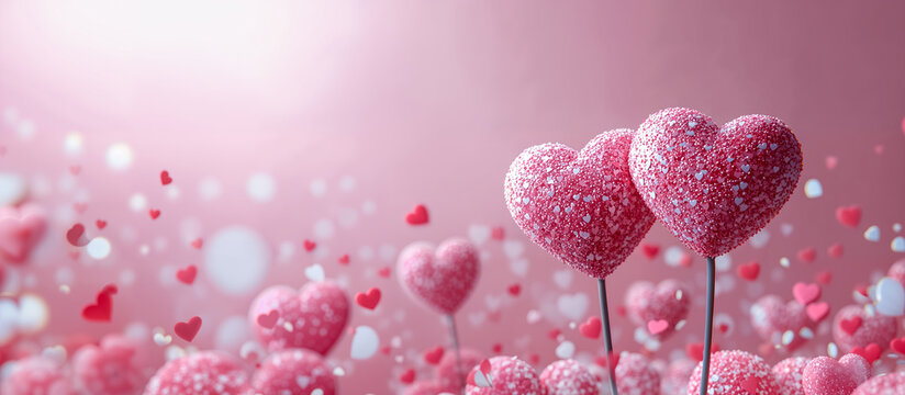 sucettes en forme de coeurs pour la saint Valentin - format panoramique