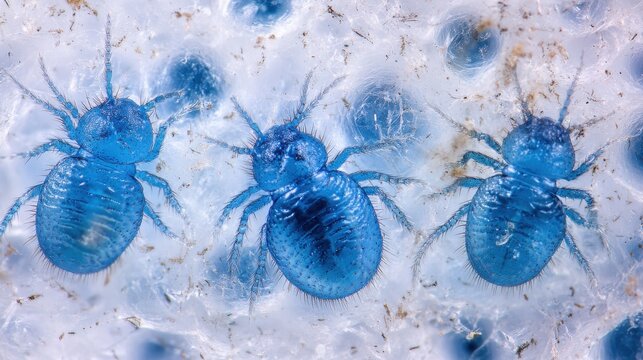 Microscopic Mites on Bed Surface in Magnified Detail