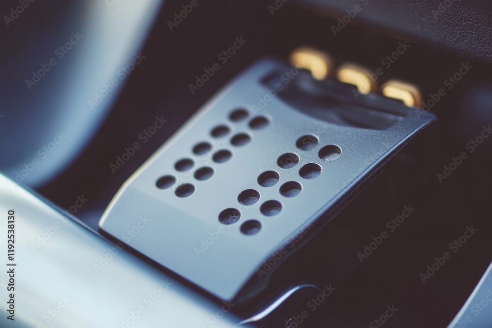 Poster A close-up view of a car remote control, often used for locking or unlocking the vehicle