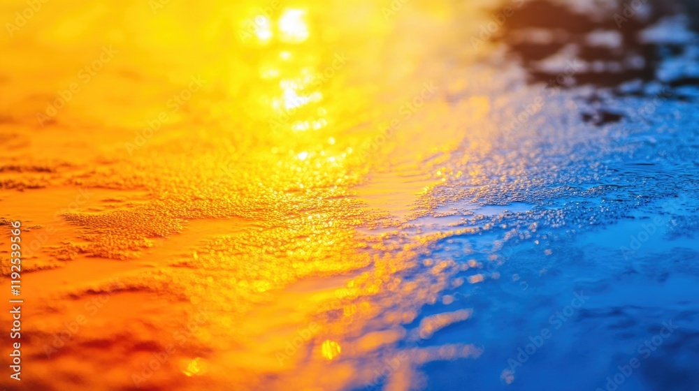 Poster A close-up view of a wet water surface, perfect for uses such as science or educational projects