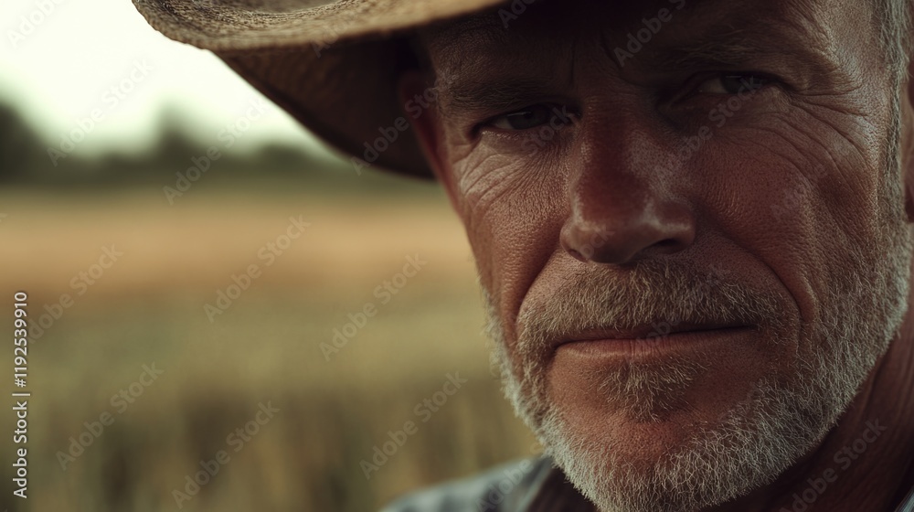 Aufkleber A close-up shot of a person wearing a hat, suitable for use as a portrait or in an editorial context