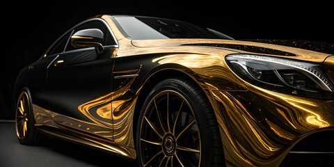 Golden black and gold brilliant  liquid style car background