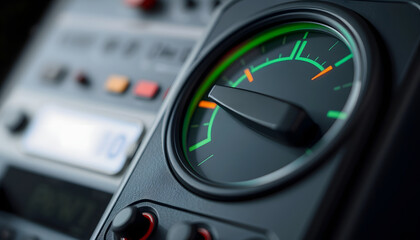 Electrometer is measuring power consumption. Close-up view. 3D r, vector style, with white tones