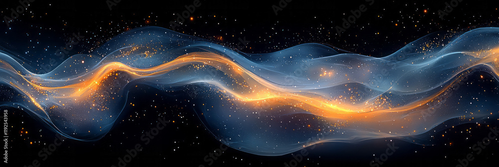 Aufkleber serpentine loops of pastel sapphire meeting slender arcs of light yellow, creating a calm swirl on a
