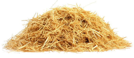 Pile of hay isolated on a white background