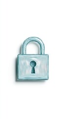 Fototapeta premium High security steel padlock with a reflective metallic finish on a white background representing data privacy and cybersecurity in modern technology sectors